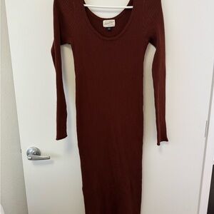 Universal Thread Burnt Orange Long Sleeve Knit Sweater Dress